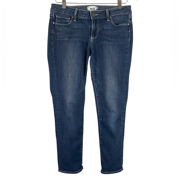 PAIGE Denim - Paige Women's Abbot Kinney Cropped Low Rise Denim Jean In Blue Size 28